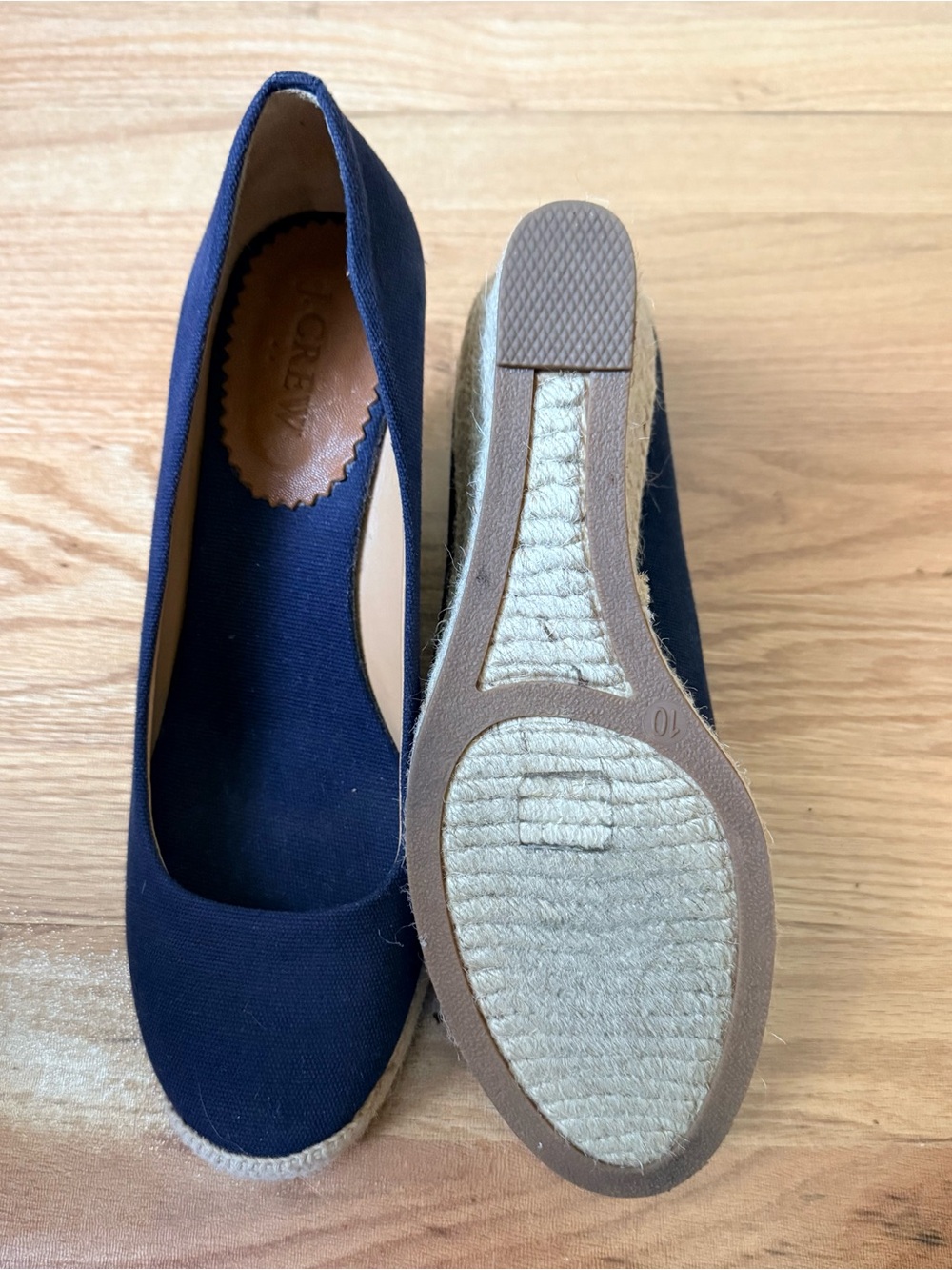 J. Crew Women’s Navy Espadrille Wedge Pumps - Picture 5 of 6